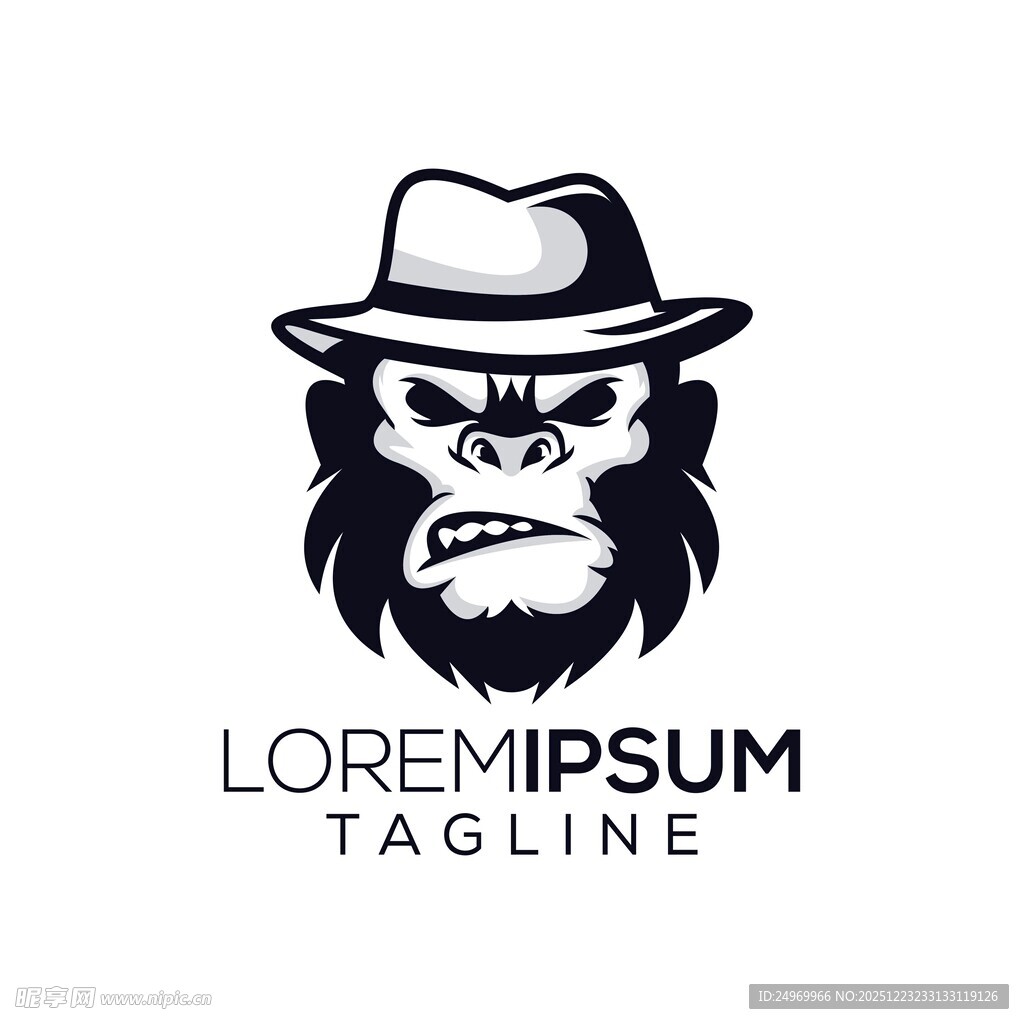 戴帽猩猩标志设计