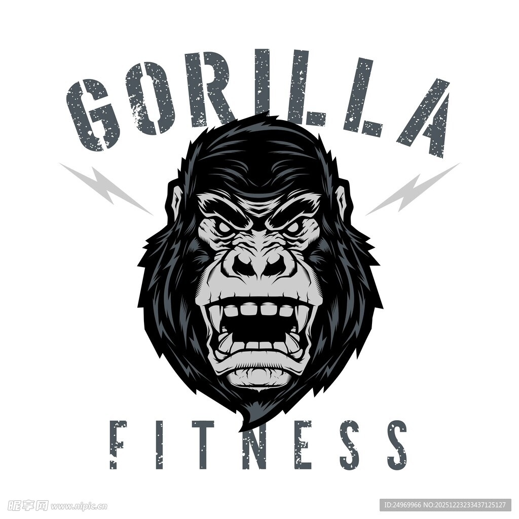 大猩猩健身标志设计