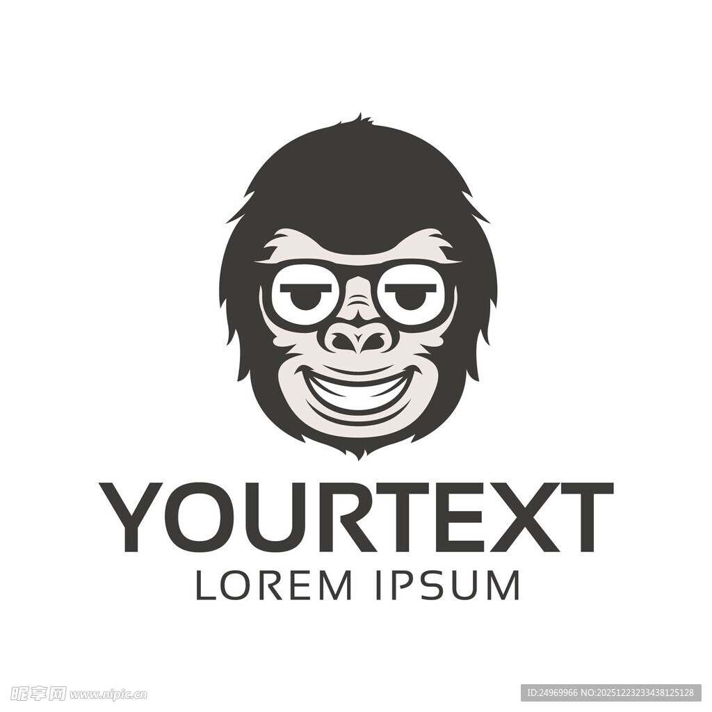 戴眼镜的猩猩标志设计