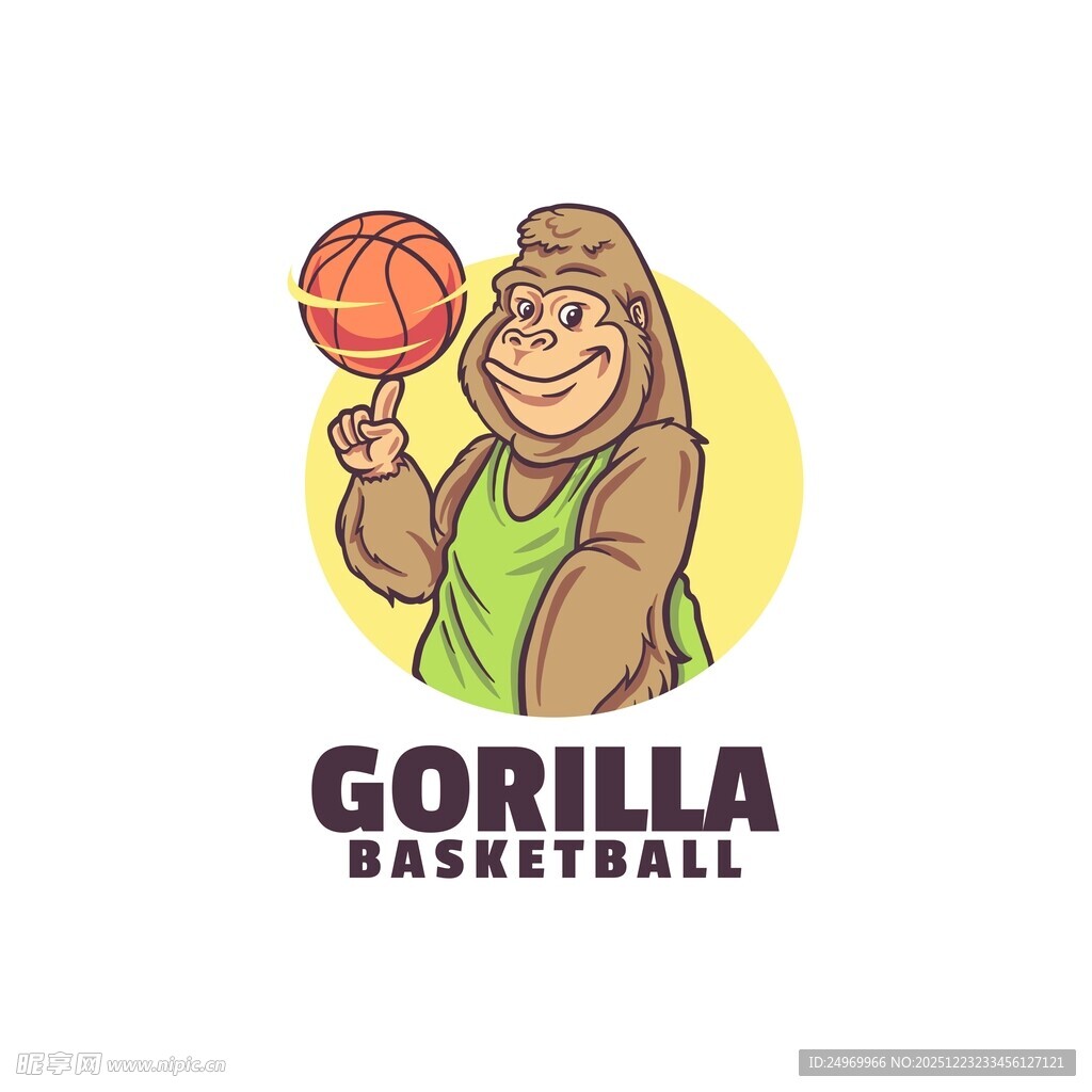 大猩猩篮球标志设计
