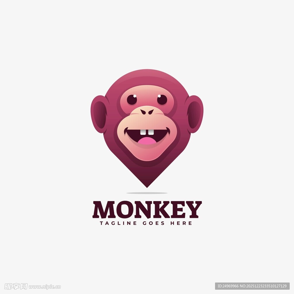 可爱猴子标志设计