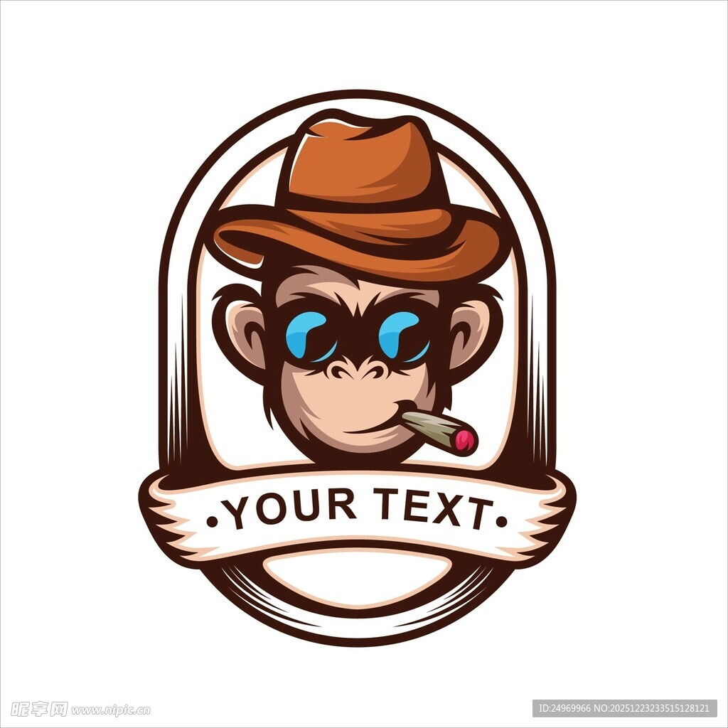 戴帽猴子标志设计