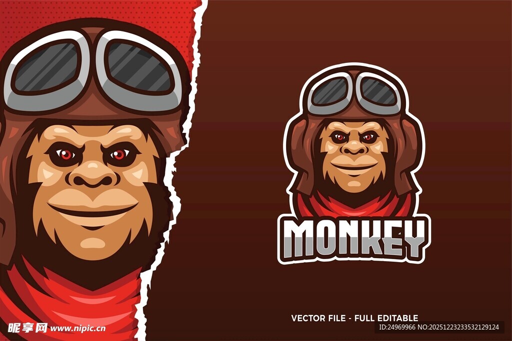 猴子主题创意标志设计