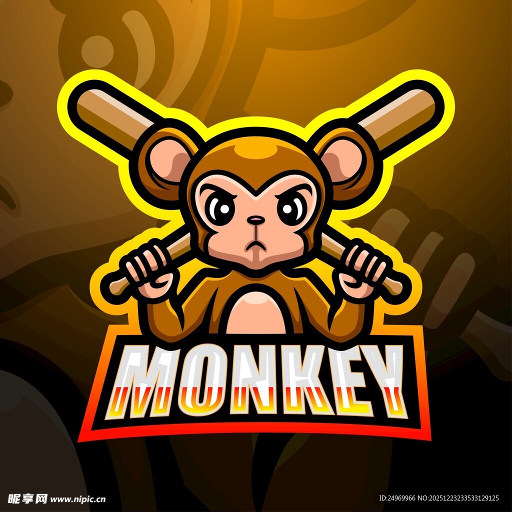 持棍小猴标志图案