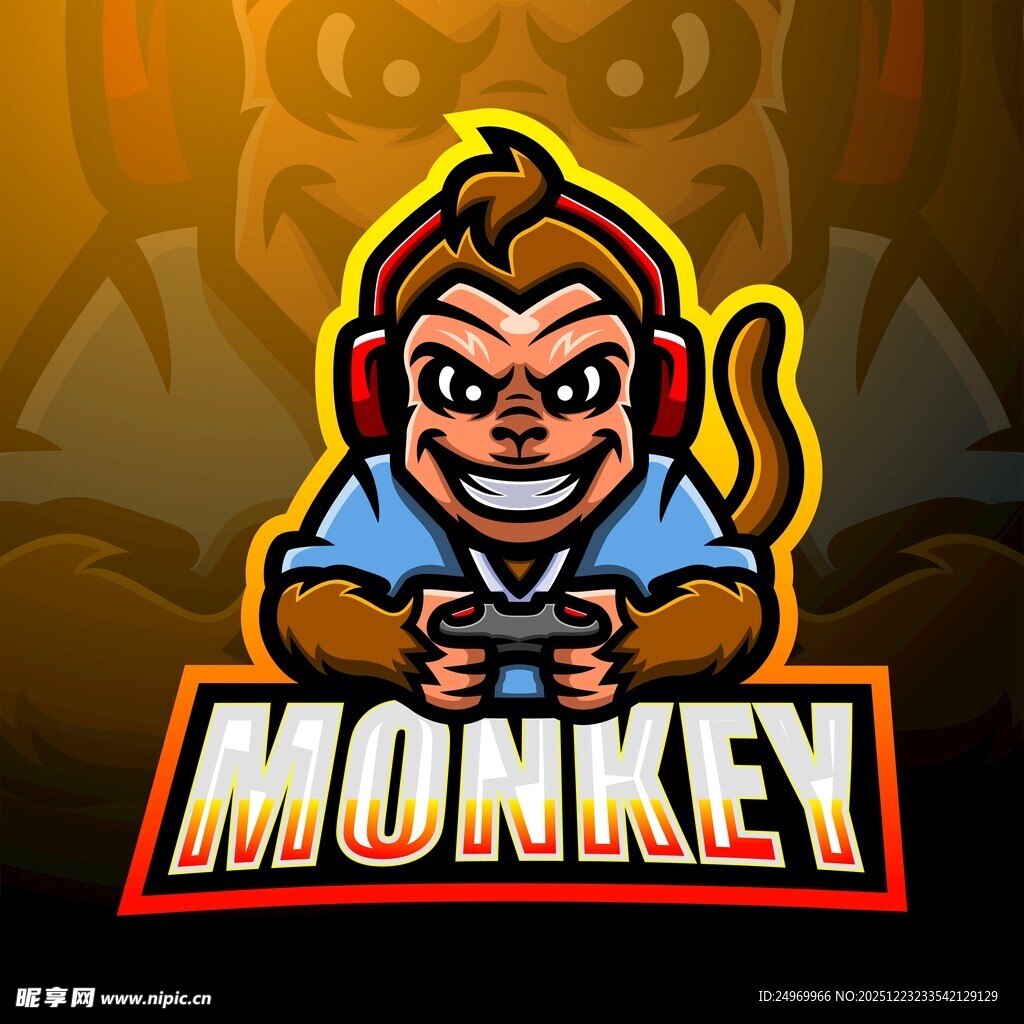 愤怒小猴标志设计