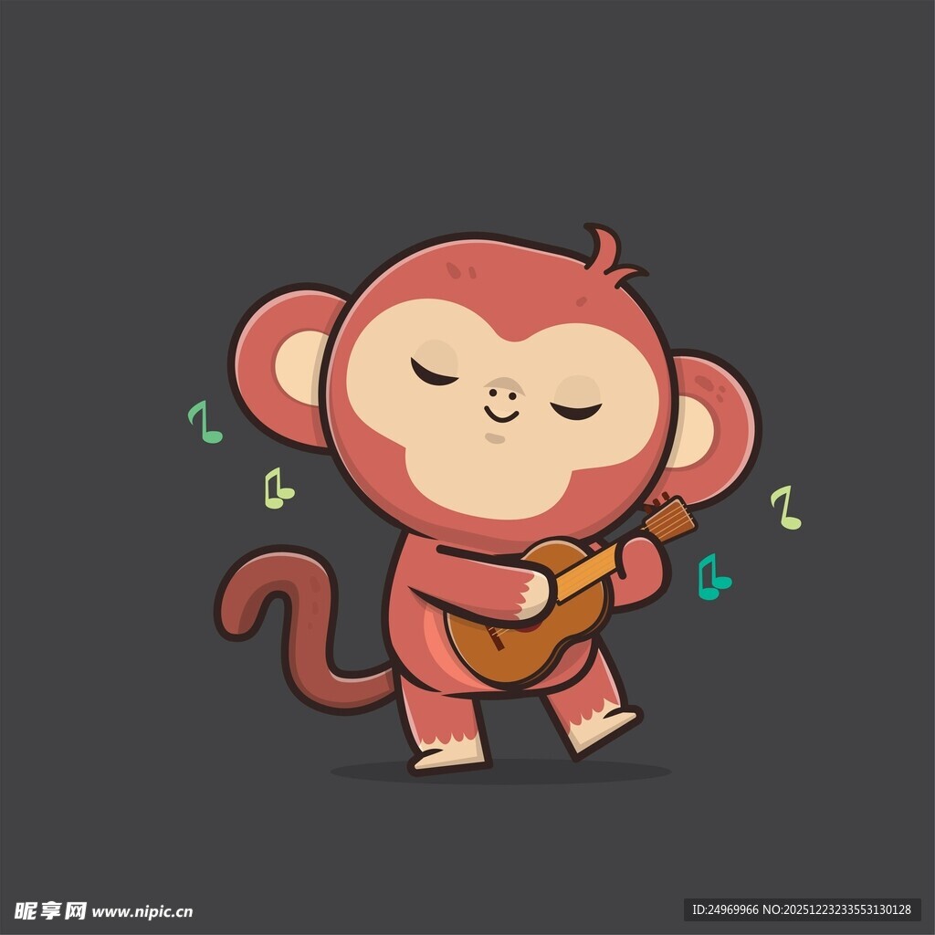 弹吉他的快乐小猴