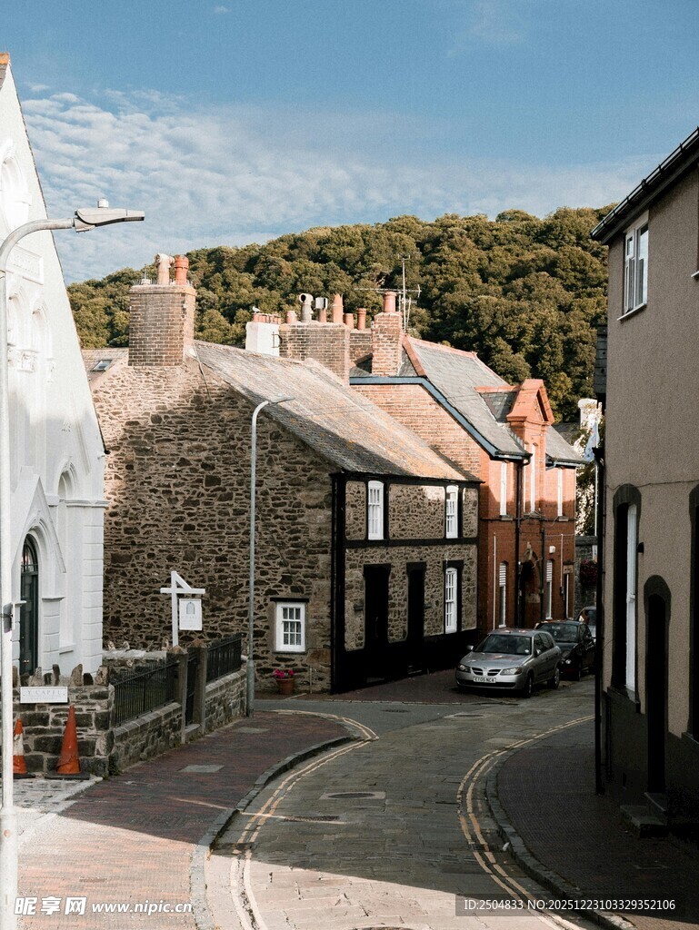 宁静古朴的 洲小镇街道