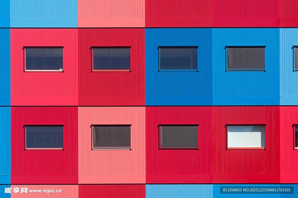 多彩方块建筑外观图案