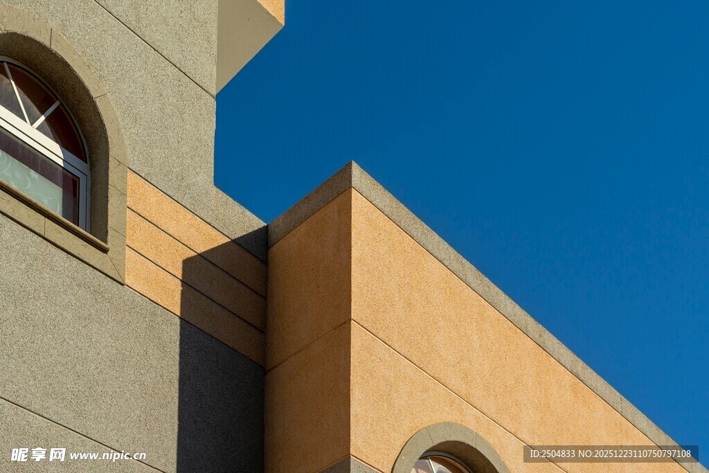 现代建筑外观局部特写