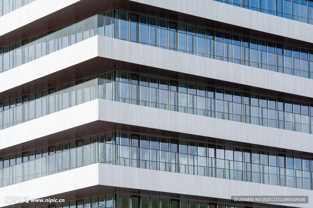 现代简约风多层建筑外观