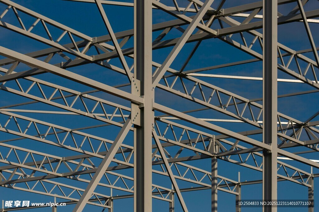 钢结构框架仰视
