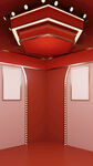 红色舞台空间场景