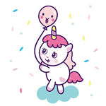 独角兽举气球庆祝