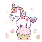 独角兽站在甜甜圈上