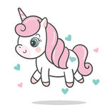 可爱粉色独角兽飞舞