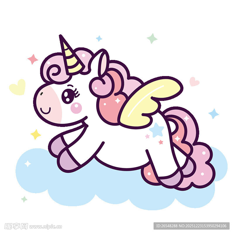 梦幻独角兽云端飞翔