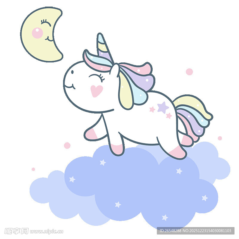 云端独角兽伴月梦幻场景