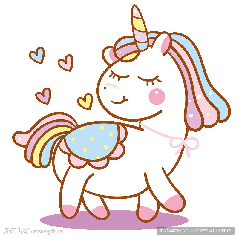 可爱独角兽散发浪漫气息