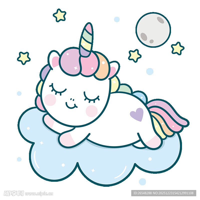 云朵上的梦幻独角兽