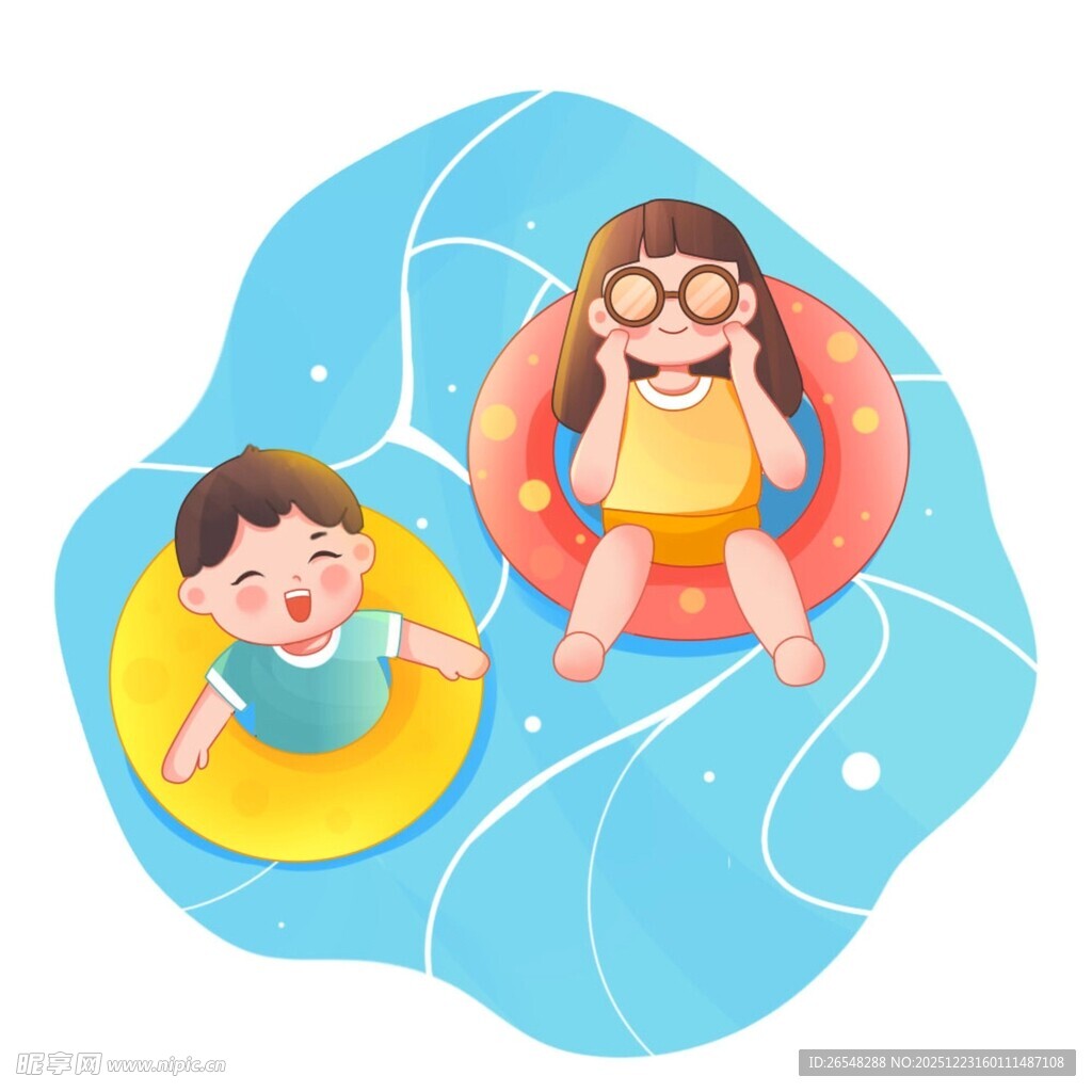 夏日儿童泳池欢乐时光