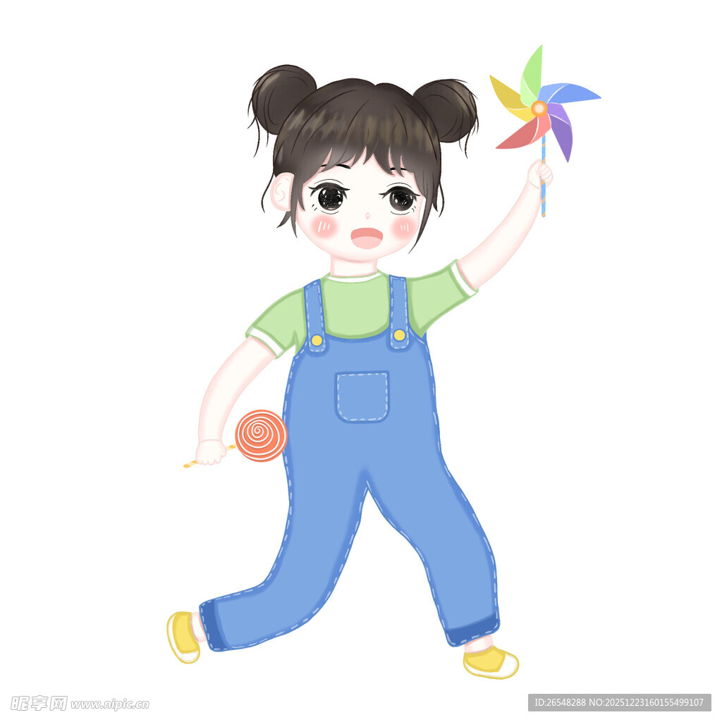 小女孩欢快玩耍