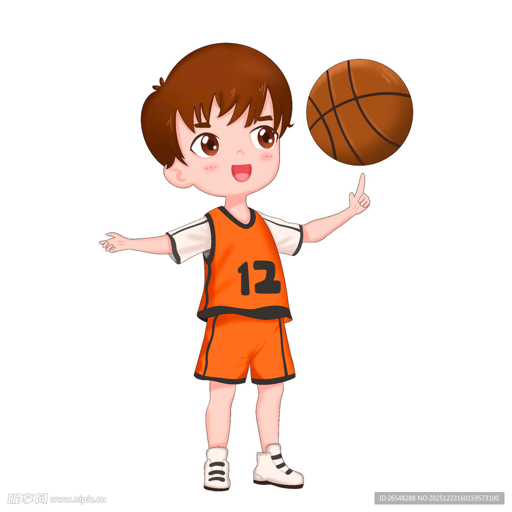 小男孩单手托举篮球