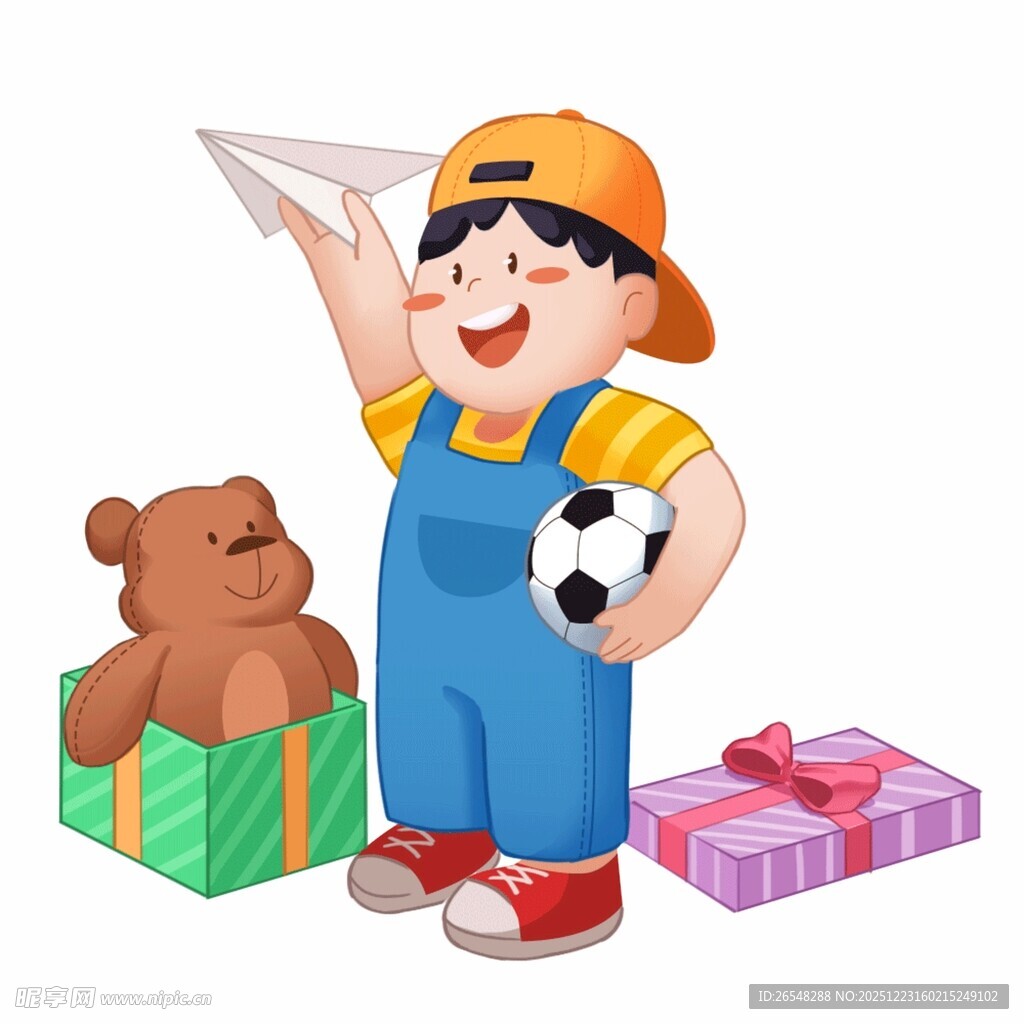 男孩与玩具的欢乐时光