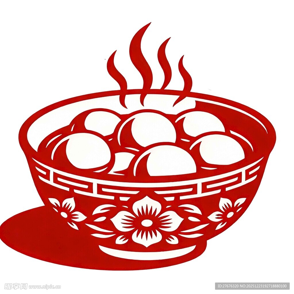 中式美食汤圆矢量设计