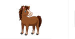 可爱棕色小马卡通形象