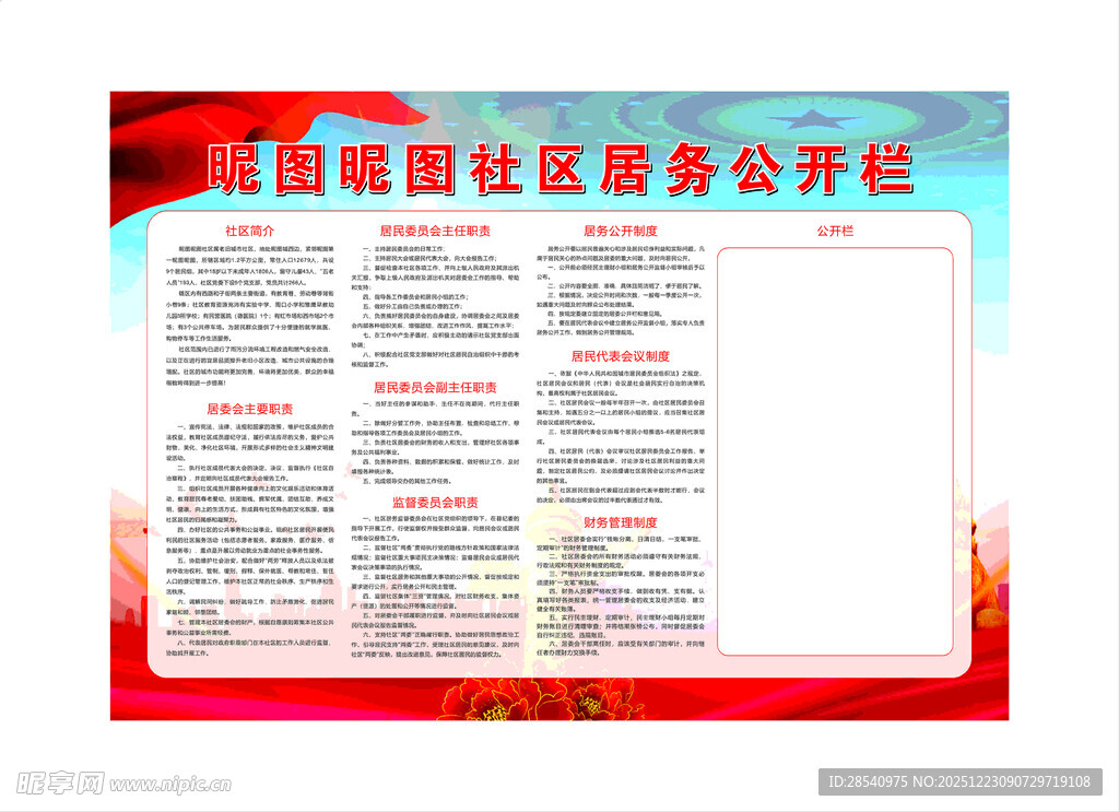 社区居务公开信息展示