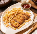 香酥炸猪扒配薯条