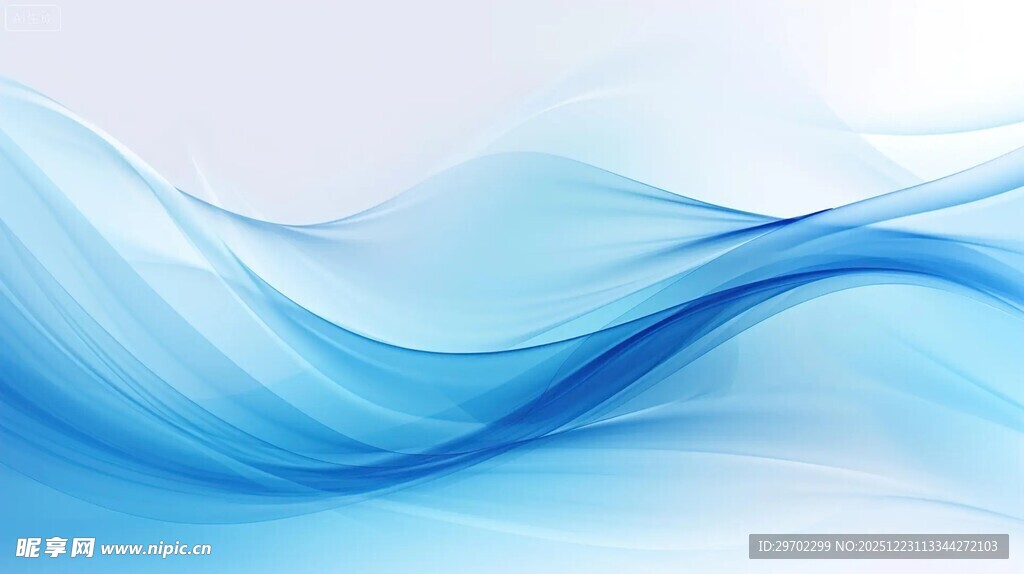 蓝色动感波浪背景图