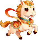 可爱奔跑小马形象