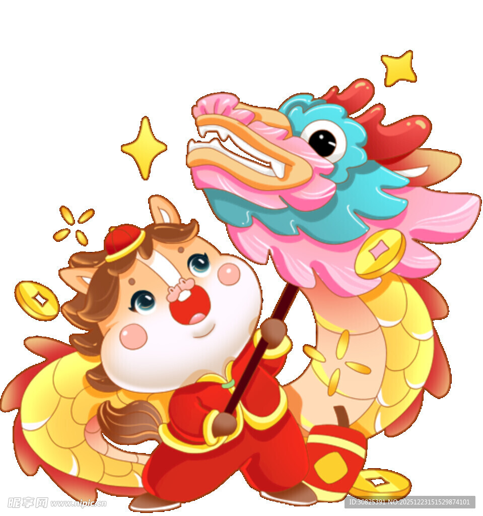 龙年萌娃与祥龙贺新春