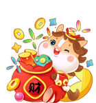 萌鼠抱财袋金币纷飞