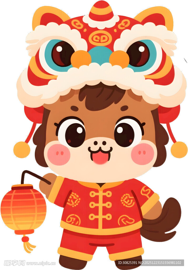 舞狮小狗贺新春