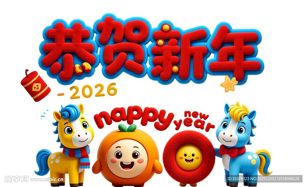 2026马年贺岁卡通形象
