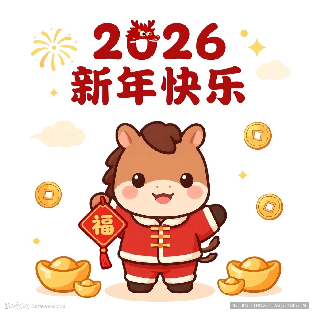 2026马年贺岁卡通形象
