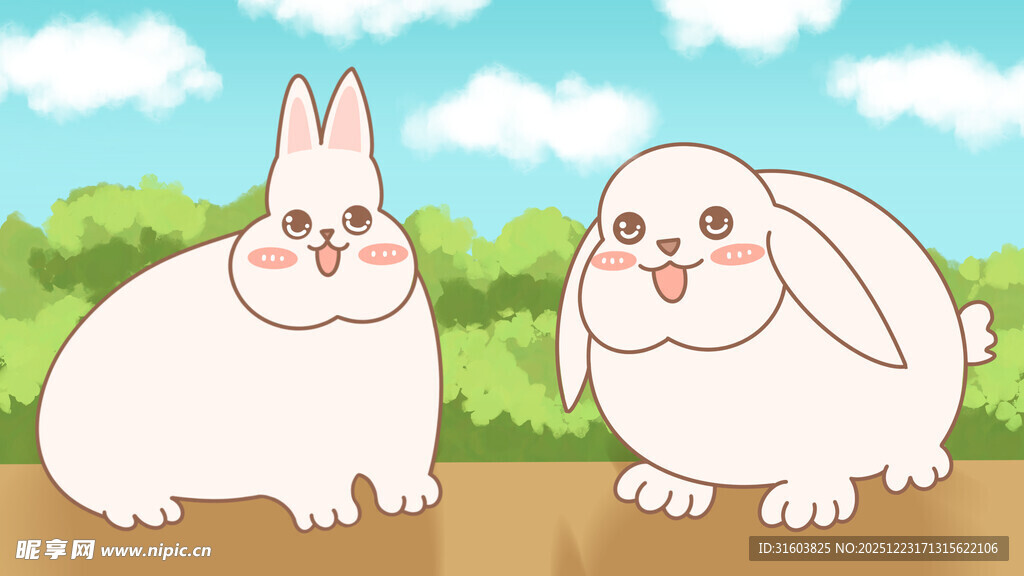卡通手绘兔子壁纸