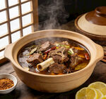 热气腾腾的美味牛肉汤锅