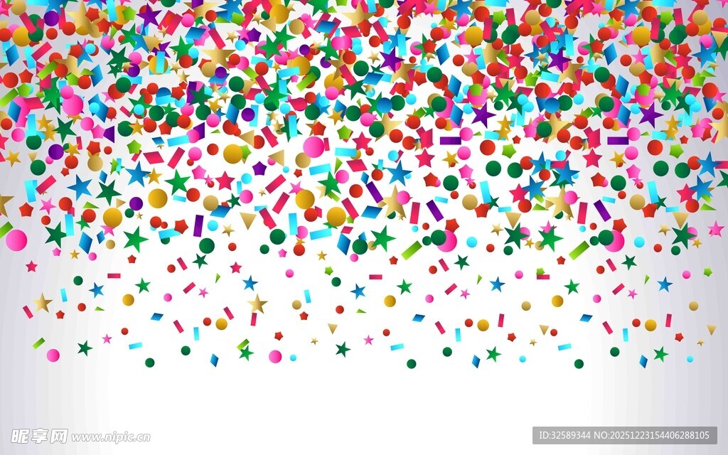 五彩斑斓的洒落彩屑