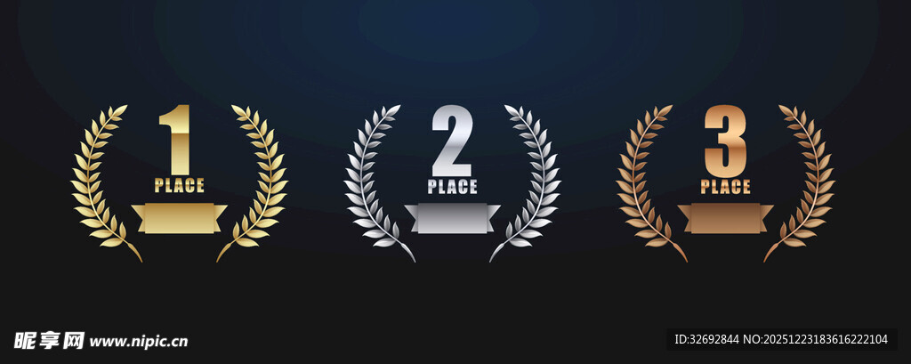 金银铜麦穗圆环