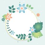 花卉圆环装饰图案