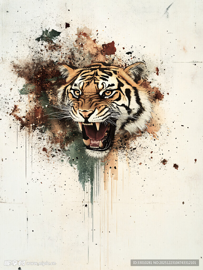 破碎特效中的威猛老虎