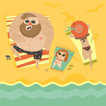 海滩上的欢乐度假时光