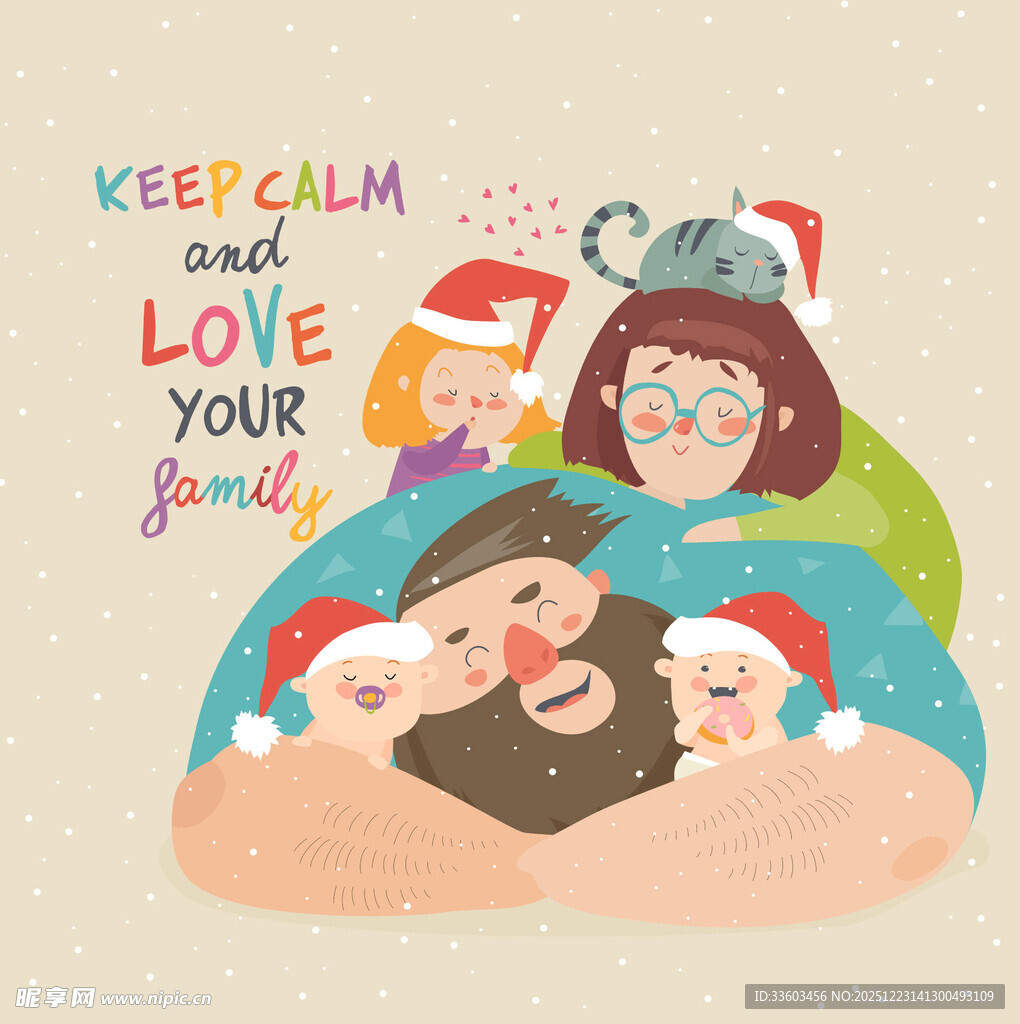 温馨家庭圣诞欢乐时刻