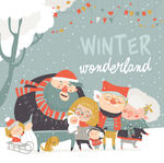 冬日温馨户外欢聚场景