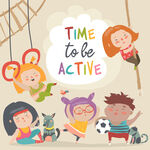 儿童欢乐的活力时光