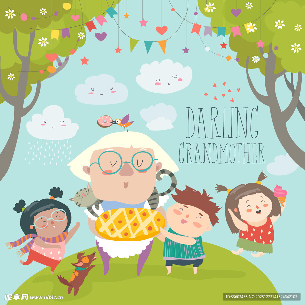 老奶奶与孩子们的欢乐时光