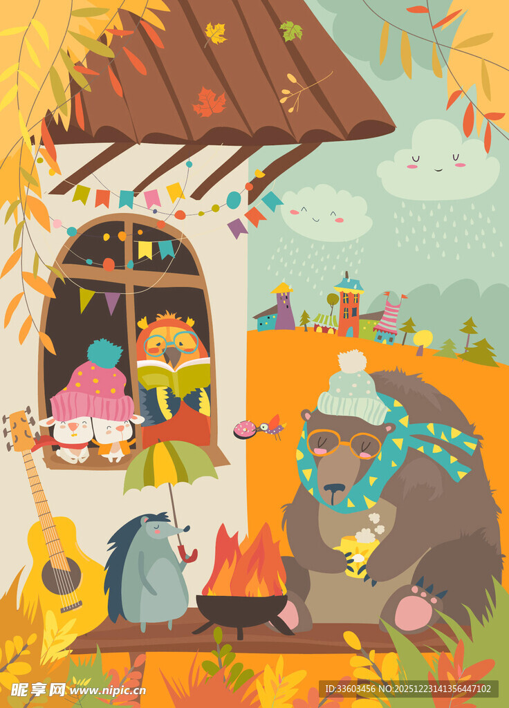 动物们的温馨秋日聚会